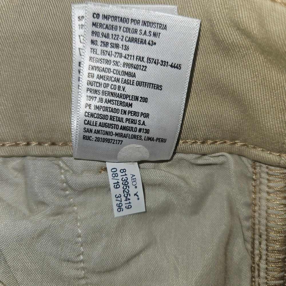 American Eagle Super Stretch Flare Pants Khaki Tan Sz 10 Long - Picture 6 of 7